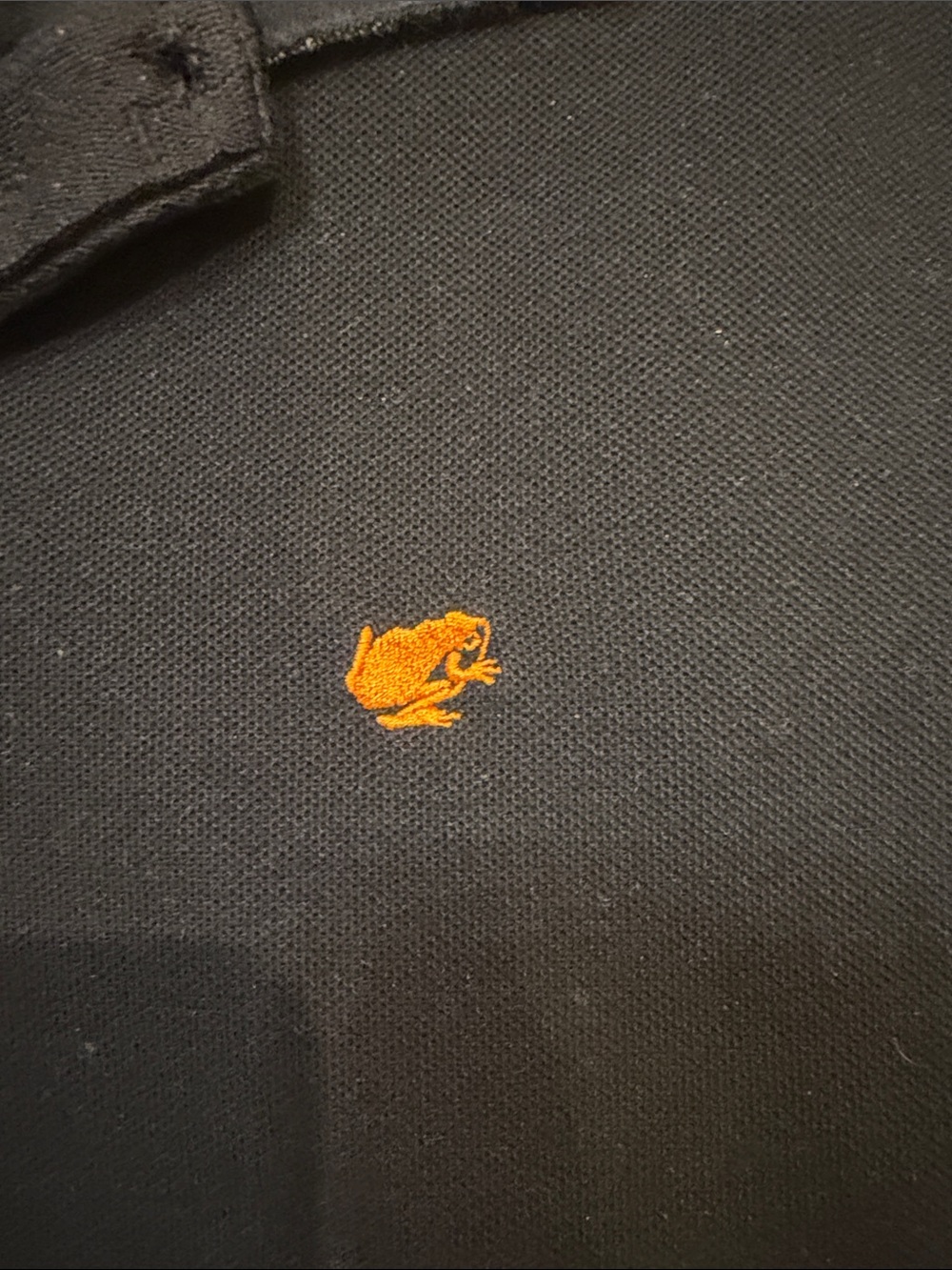 Men’s Black Polo Shirt with Orange Trim - Picture 3 of 5